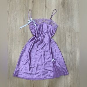 Vintage Y2K Victoria's Secret Dream Angels mauve polka dot slip dress Size M